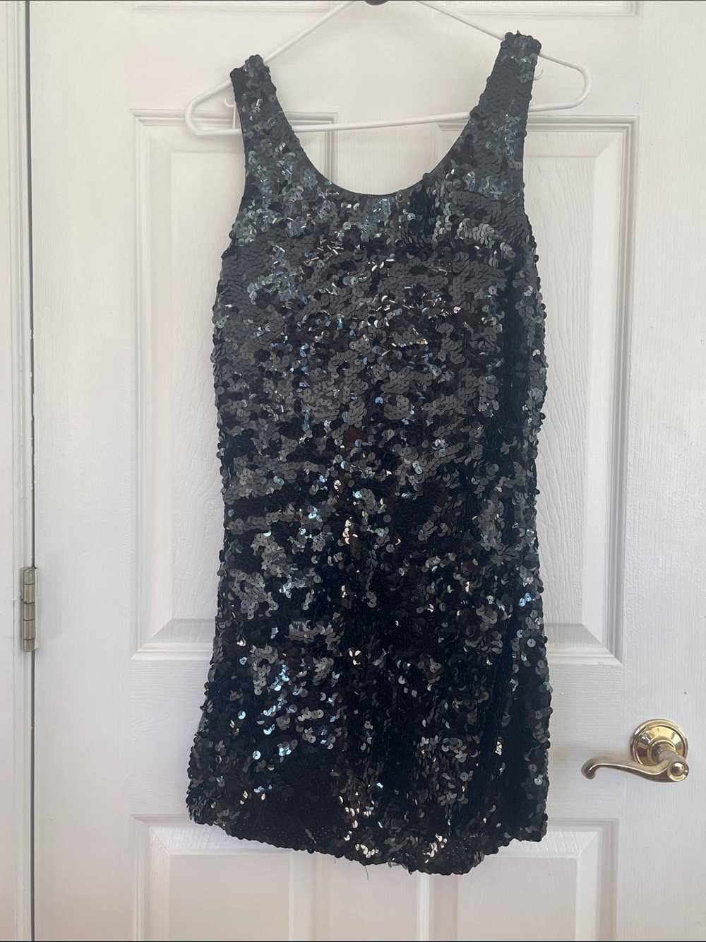 Sleeveless Black Sequin Mini Dress size M